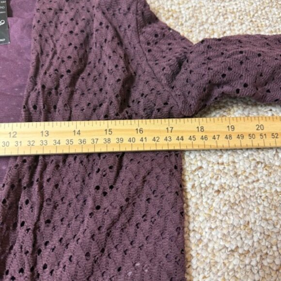 Spazio Italiano Collection Made in Italy Dark Purple Waterfall Cardigan Size XL - Picture 6 of 10